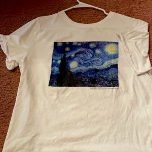 Large, Forever 21, Starry Night Crop Top